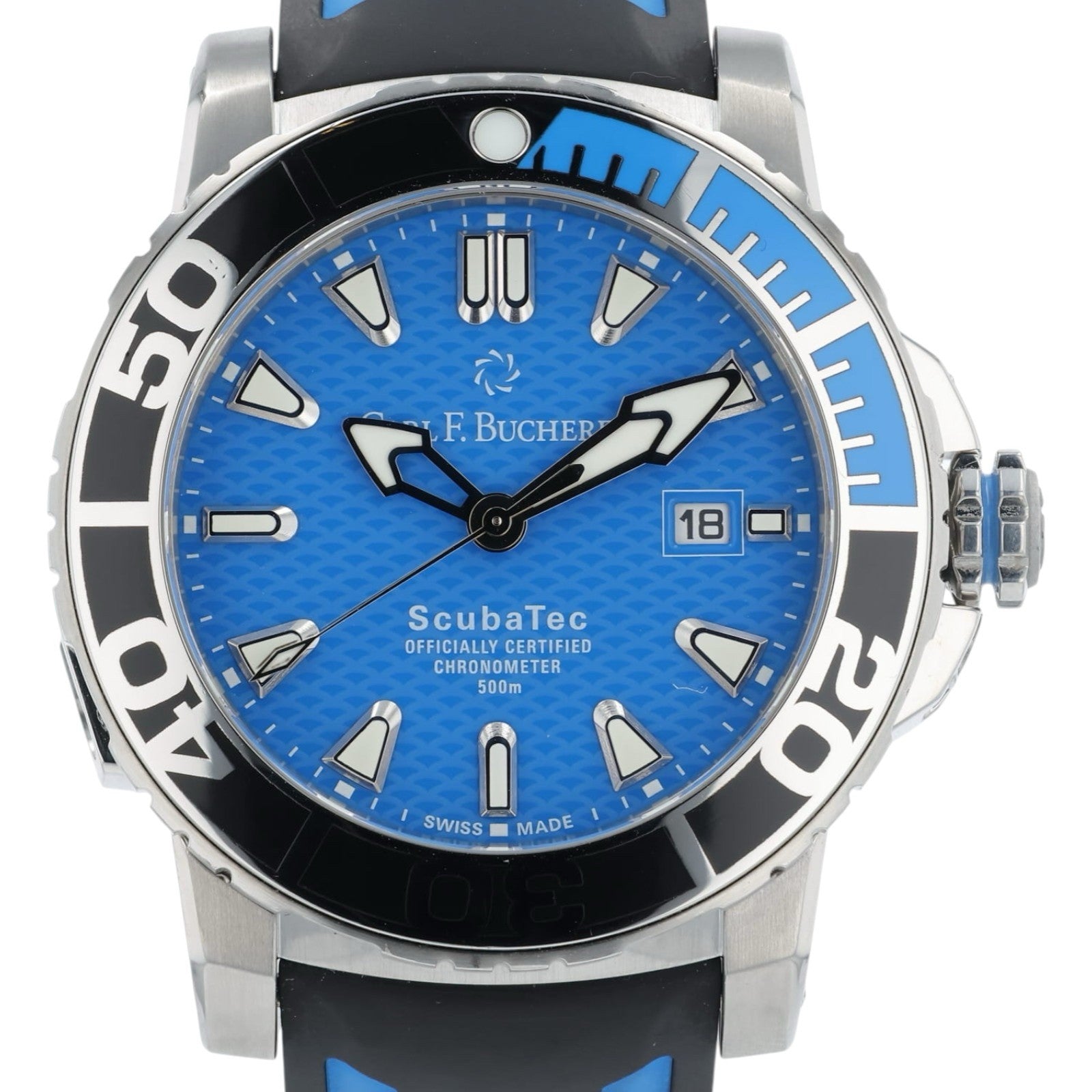 Carl F Bucherer Blue Dial Stainless Steel 44mm Automatic Men’s Watch 10632.23
