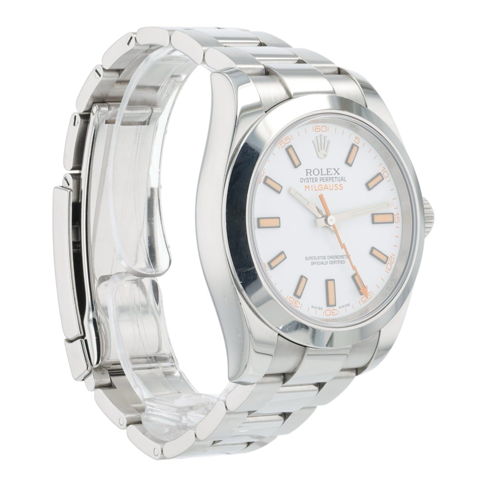 Rolex Milgauss White Dial Stainless Steel 40mm Automatic Men’s Watch 116400