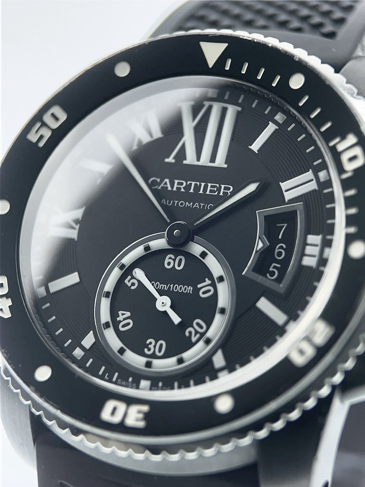 Cartier Calibre Stainless Steel Black Dial 42mm Automatic Mens Watch WSCA0006
