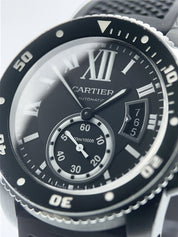 Cartier Calibre Stainless Steel Black Dial 42mm Automatic Mens Watch WSCA0006