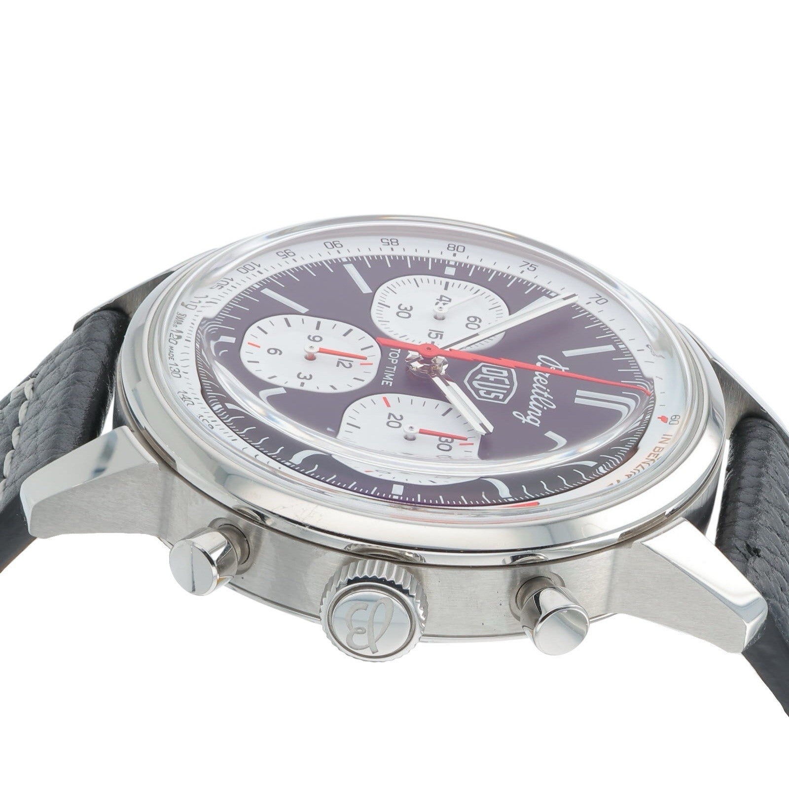 Breitling Top Time Stainless Steel Black Dial 41mm Automatic Mens Watch AB0176