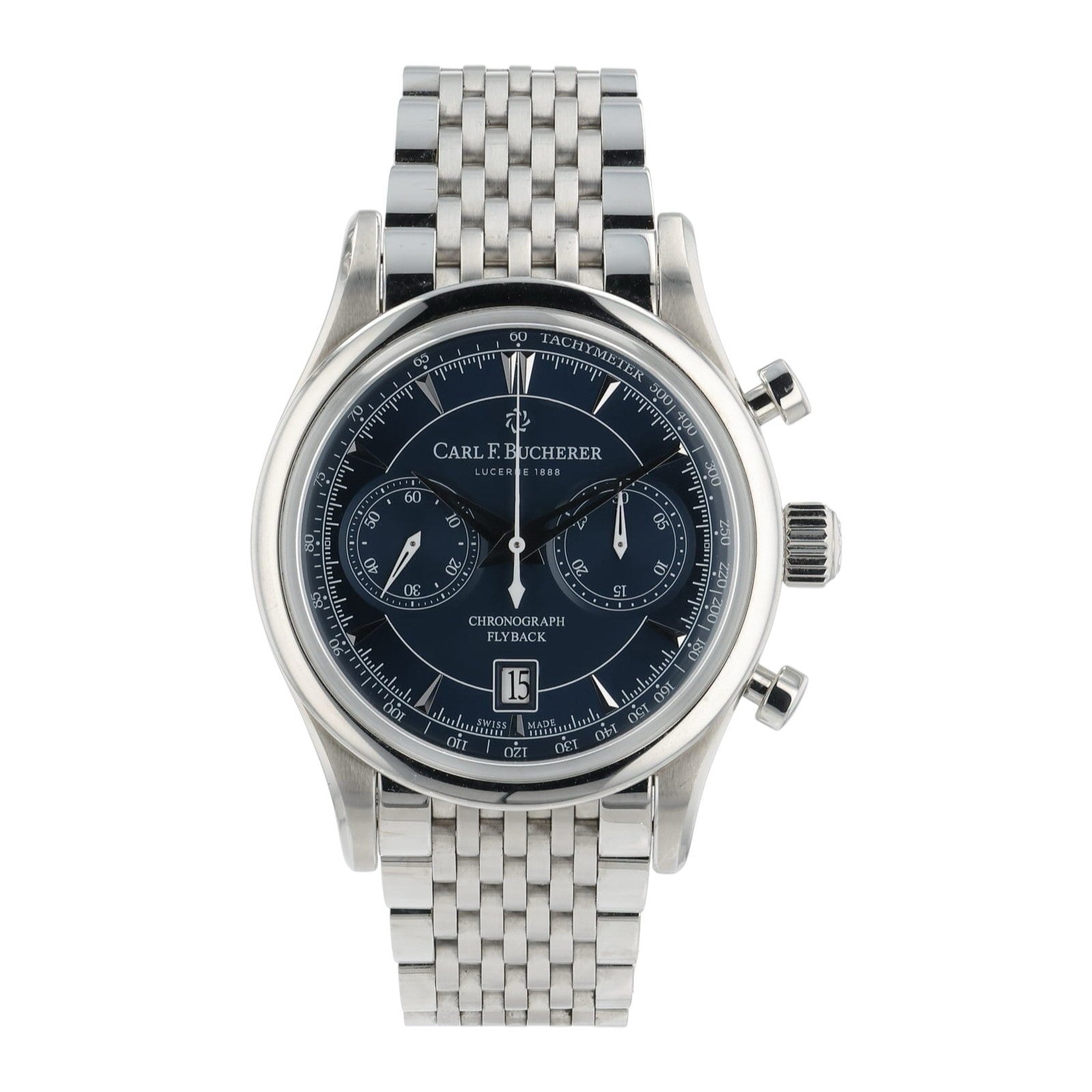 Carl F Bucherer Manero Stainless Steel Blue Dial 43mm Automatic Mens 10919.08