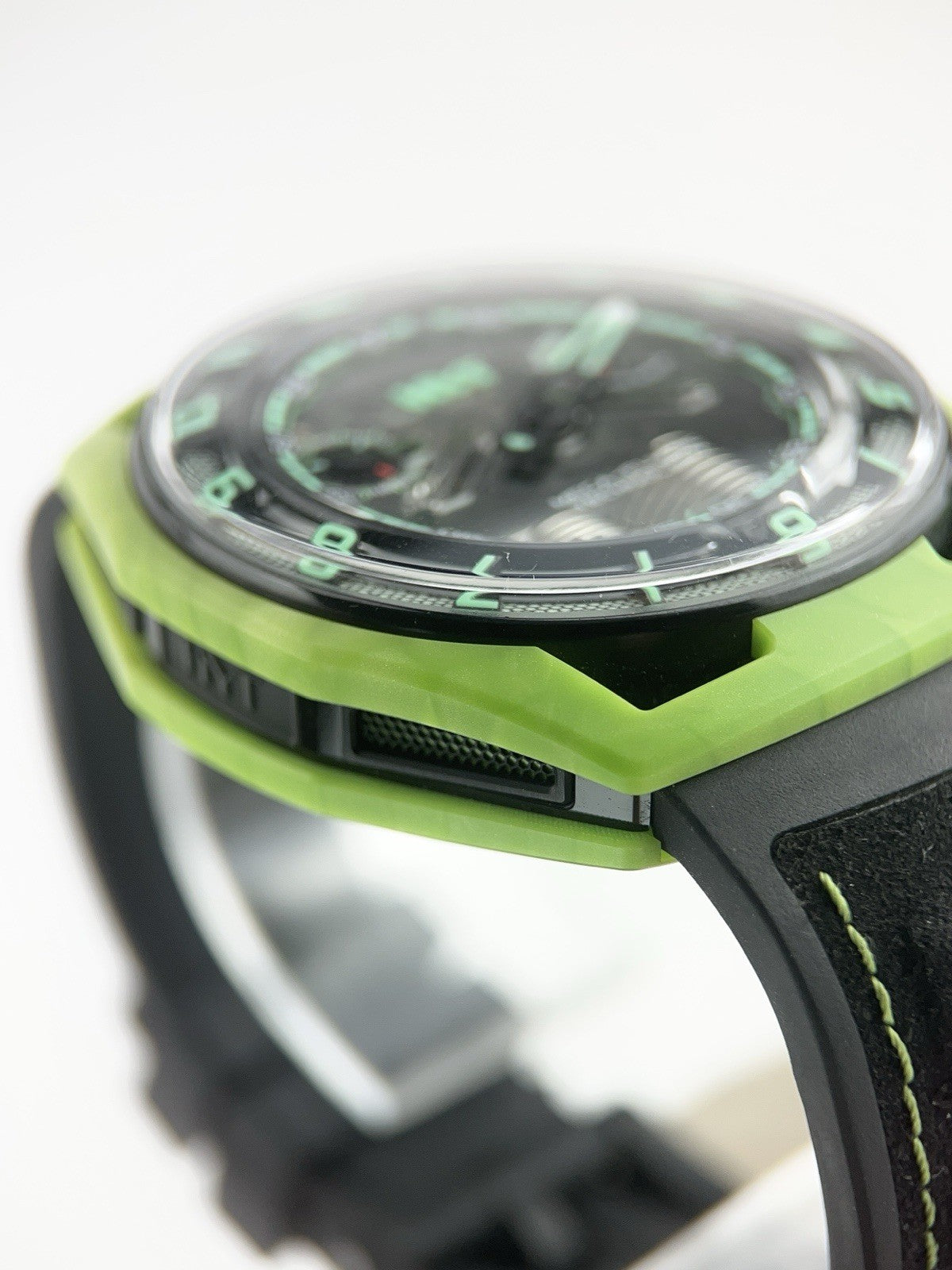 HYT Hastroid Green Laser Titanium & Carbon Black Dial 48mm Manual Wind Watch
