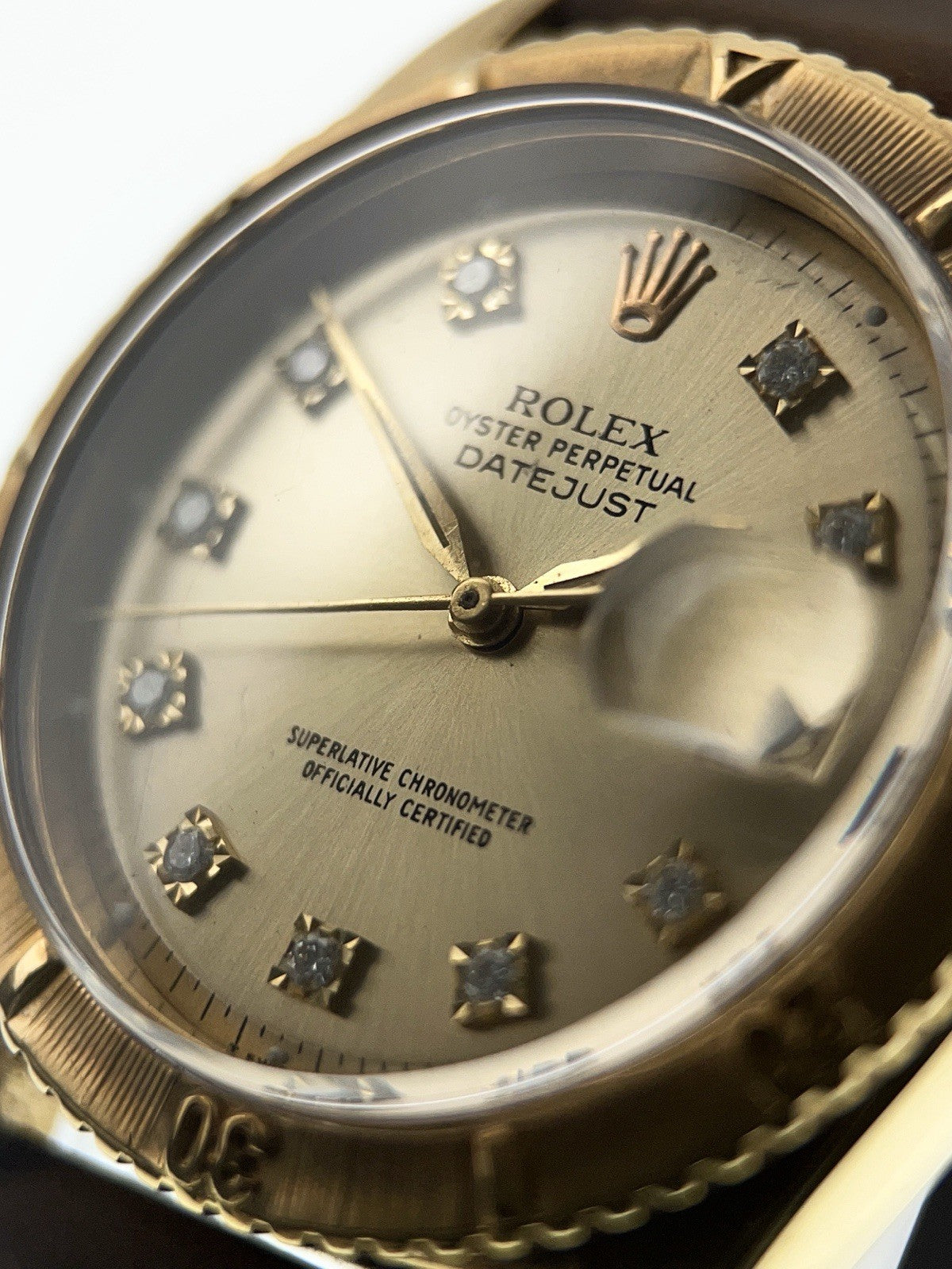 Rolex Datejust 18k Yellow Gold Champagne Dial 36mm Automatic Mens Watch 6609
