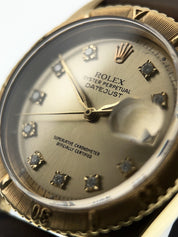 Rolex Datejust 18k Yellow Gold Champagne Dial 36mm Automatic Mens Watch 6609