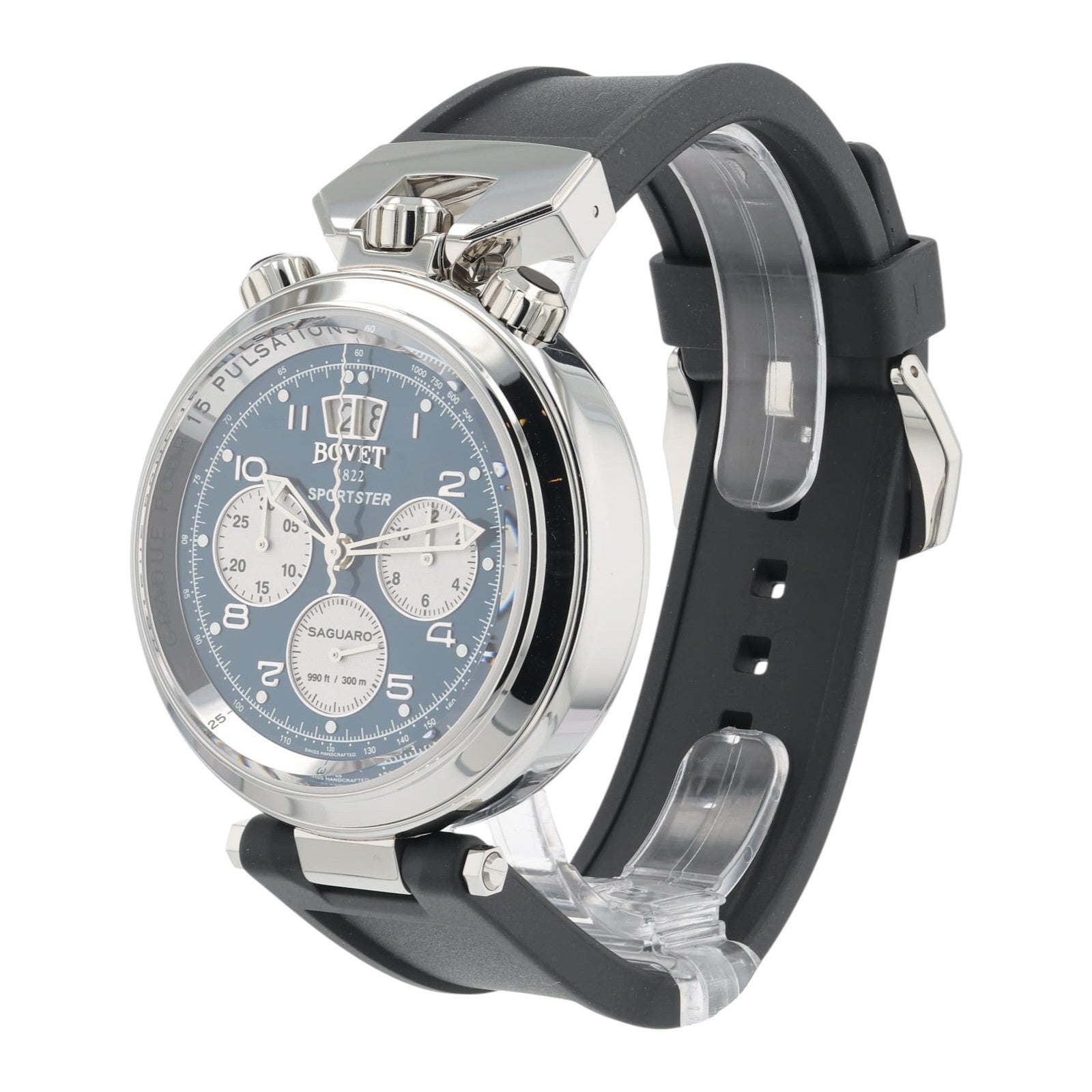 NEW 2025 Bovet Sportster Saguaro Steel Blue Dial 46mm Automatic Men's SP0477