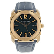 Bulgari Octo 18k Rose Gold Black Dial 41mm Automatic Mens Watch BGO P 41 G