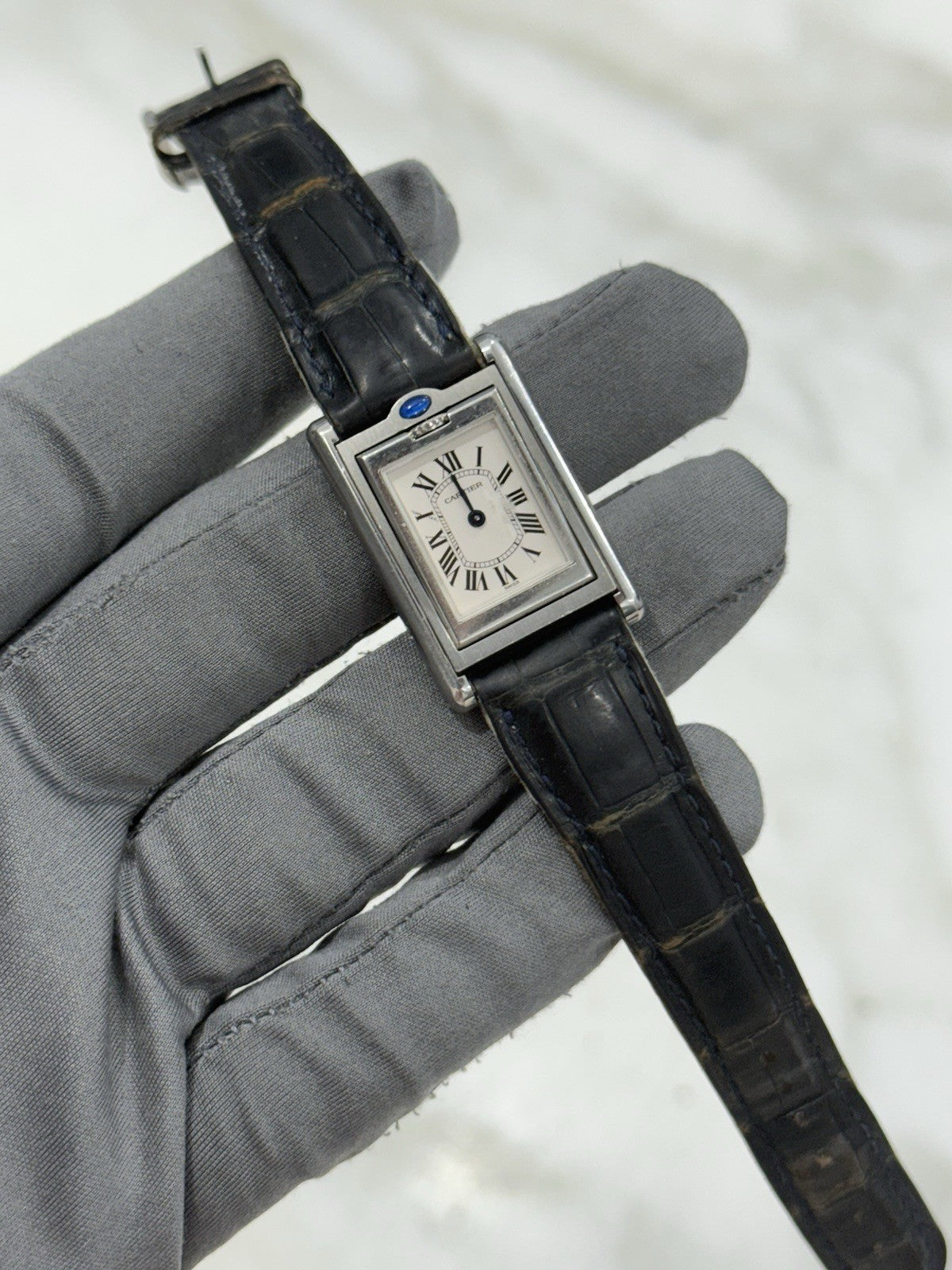 Cartier Tank Basculante Small 25 x 22mm Quartz Steel W1011158 Selling As-Is