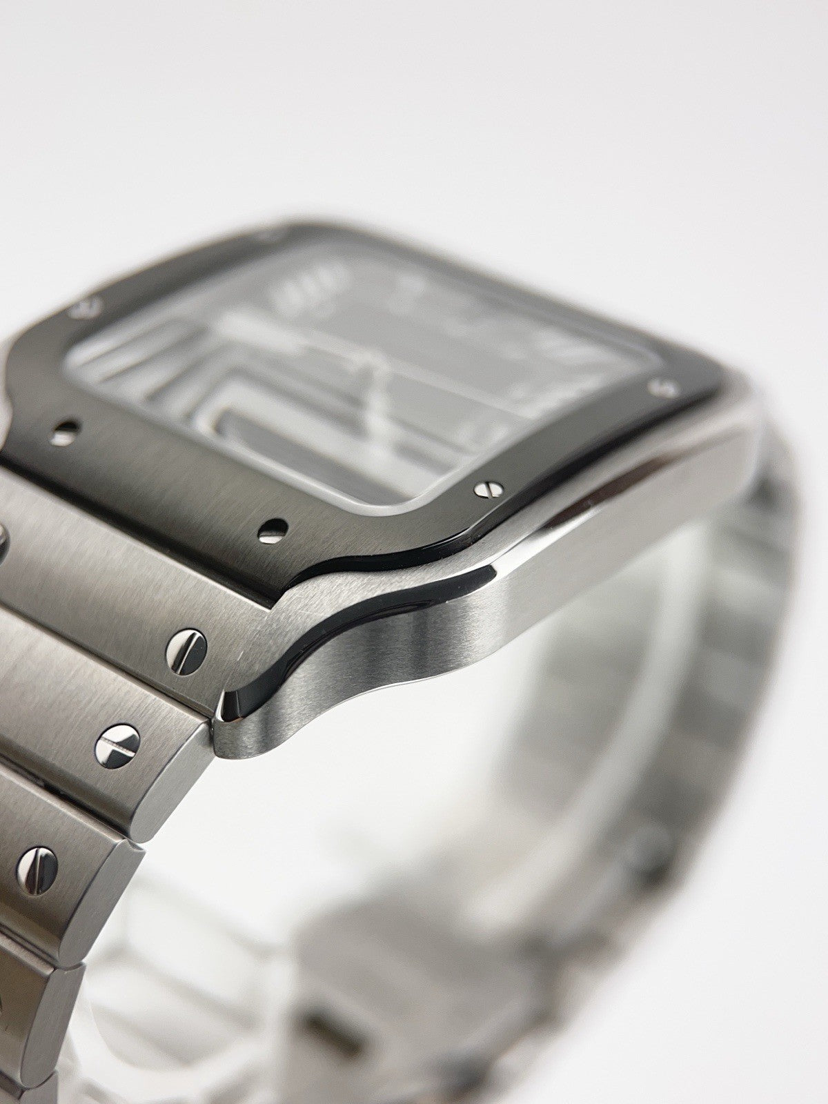 Cartier Santos Stainless Steel Grey Dial 39.8mm Automatic Movement Mens Watch