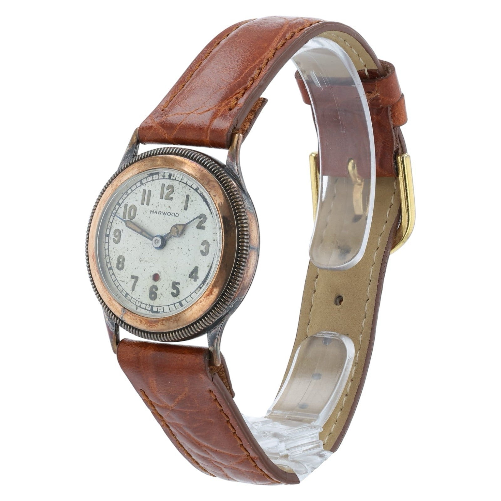 Harwood Cream Dial 9ct Gold 29mm Automatic Unisex Watch - AS IS