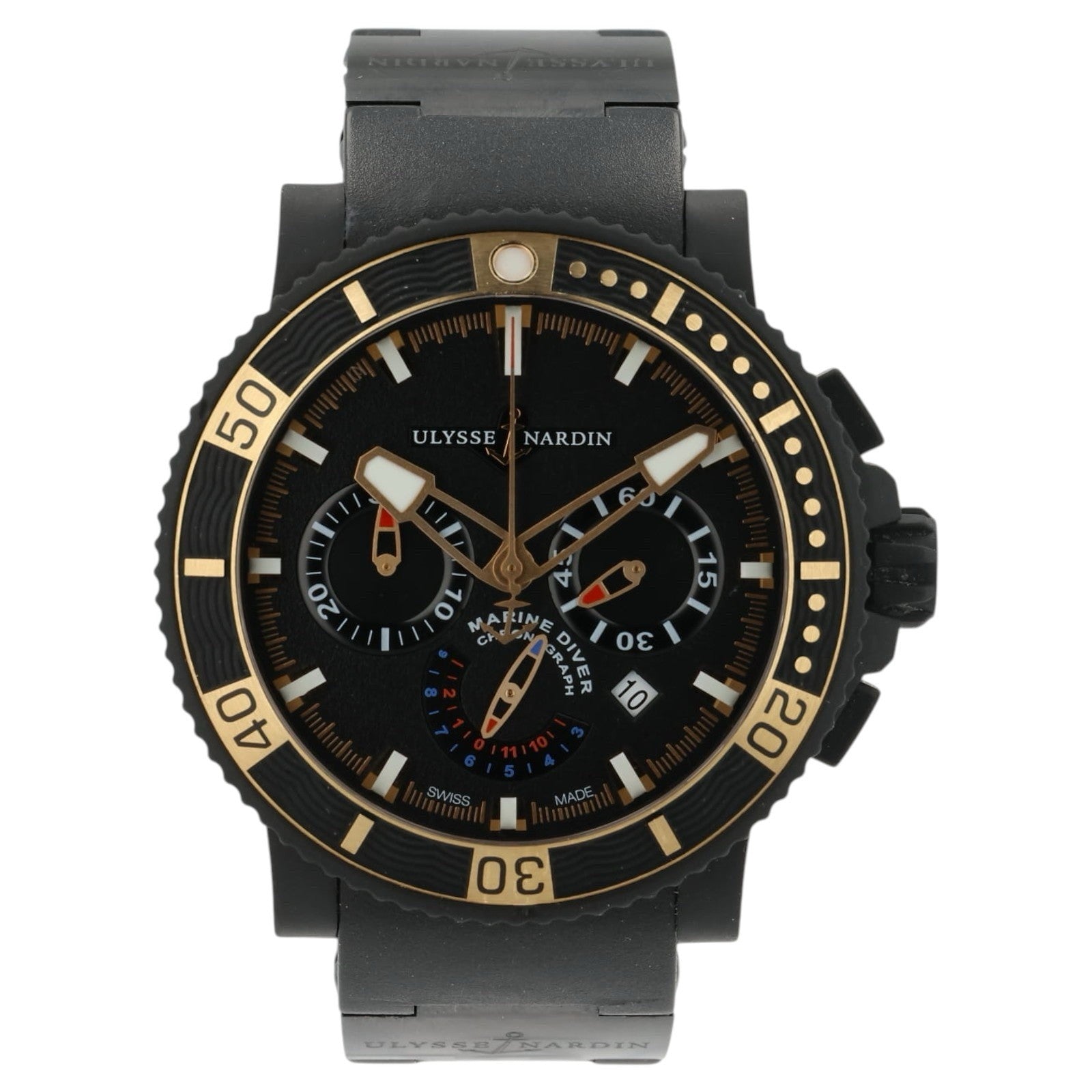 Ulysse Nardin Chronograph Black Dial Steel 46mm Automatic Men’s Watch 353-90