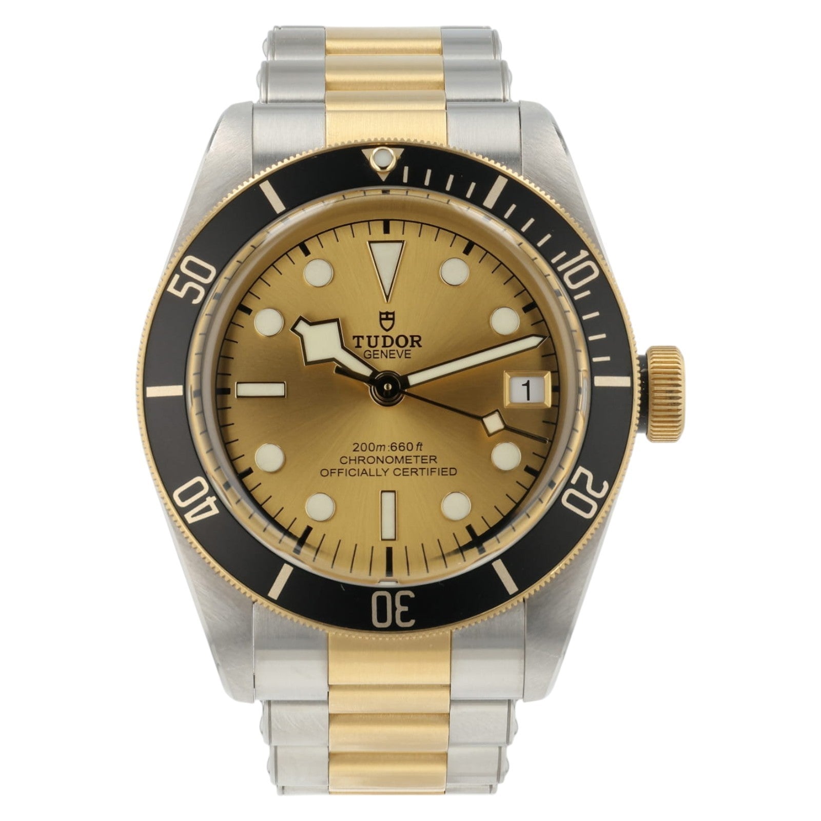 Tudor Black Bay S&G Champagne Dial Gold & Steel 41mm Automatic Mens Watch 79733N