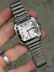 2023 Cartier Santos Automatic Stainless White Dial Midsize Watch 35mm WSSA0029