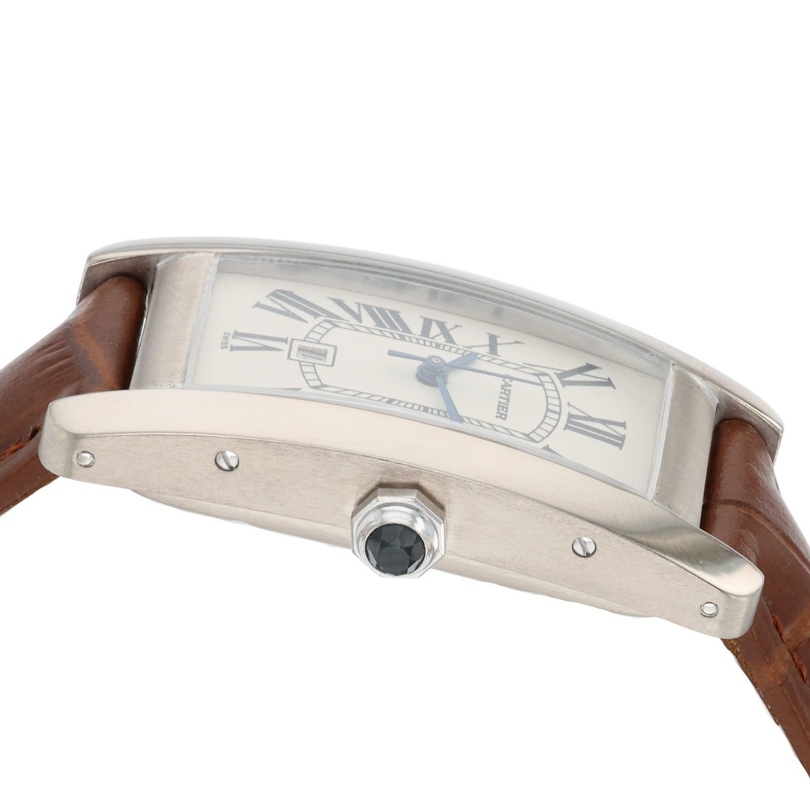 Cartier Tank Americaine 18k White Gold Silver Dial 24mm Automatic Watch W2603656