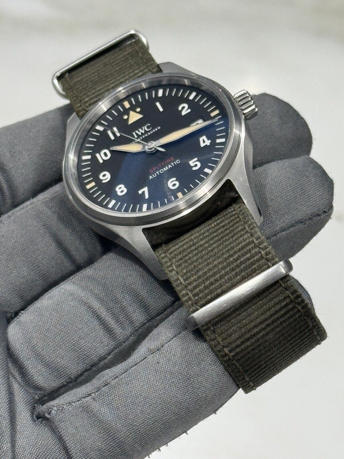 IWC Pilot's Spitfire Automatic Stainless Steel Mens Strap Watch Date IW326803