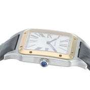 Cartier Santos Dumont Gold & Steel Silver Dial Manual Wind Men's Watch W2SA0034