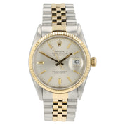 Rolex Two-Tone Datejust Silver Dial Gold & Steel 36mm Automatic Mens 16013