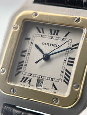 Cartier Santos Galbee Gold & Steel Silver Dial 29mm Quartz Men's Watch 187901