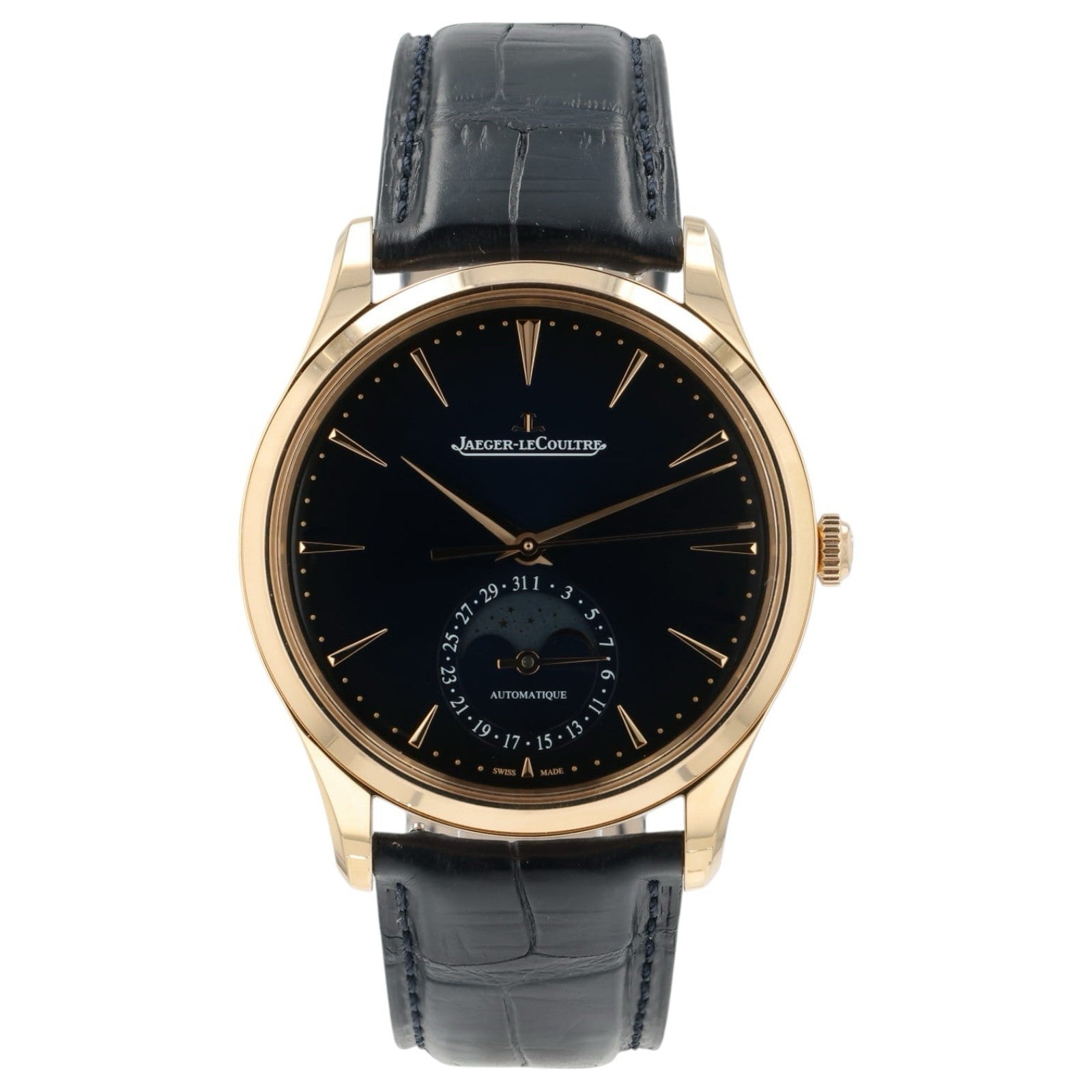 JLC Master Ultra-Thin Moon Blue Dial 18k Rose Gold 39mm Automatic Men’s Q1362580