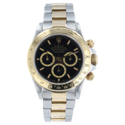 Rolex Daytona Gold & Steel Black Dial 40mm Automatic Movement Mens Watch 16523