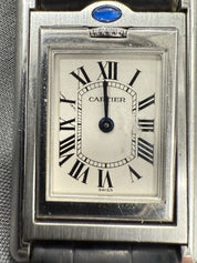 Cartier Tank Basculante Small 25 x 22mm Quartz Steel W1011158 Selling As-Is