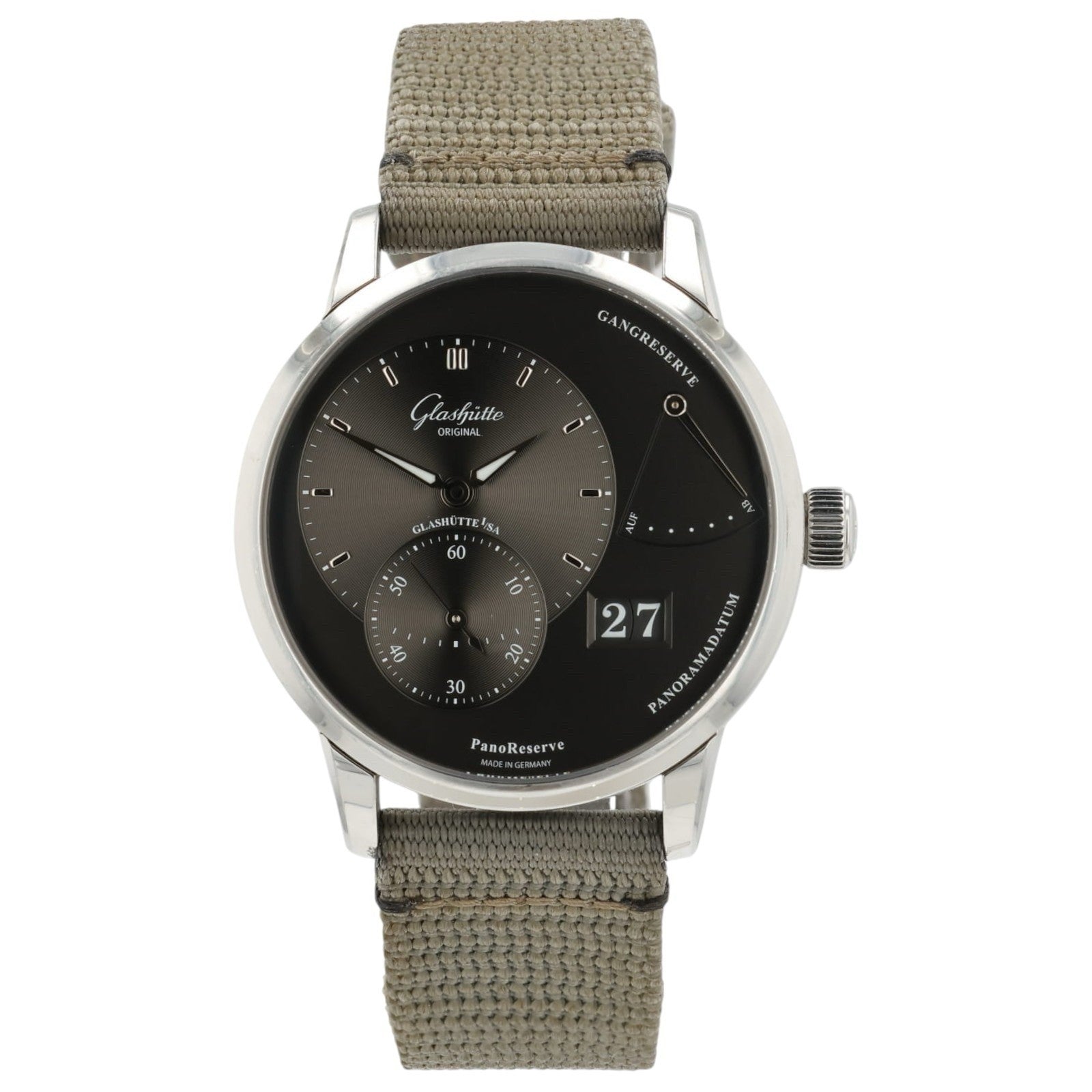 Glashutte PanoReserve Gray Dial Stainless Steel 40mm Manual 1-65-01-23-12-66