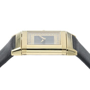 LeCoulte Reverso Black Dial 18k Yellow Gold 23mm Quartz Women’s Watch 260.1.08