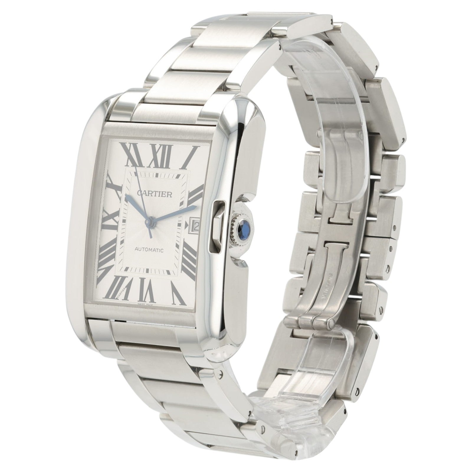 Cartier Tank Anglaise Silver Color Dial Steel 47x36mm Automatic Mens W5310008