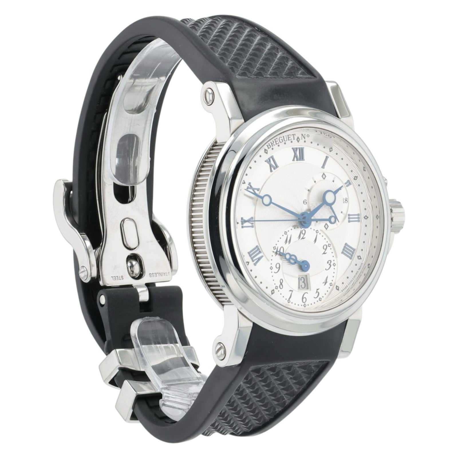 Breguet Marine GMT Silver Dial Stainless Steel 43mm Automatic Mens Watch 5857