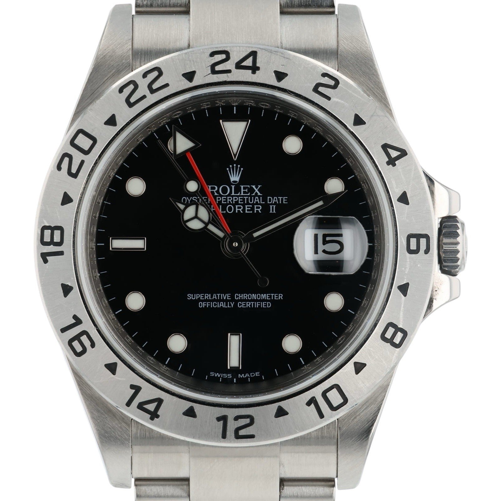 Rolex Explorer II Stainless Steel Black Dial 40mm Automatic Mens Watch 16570