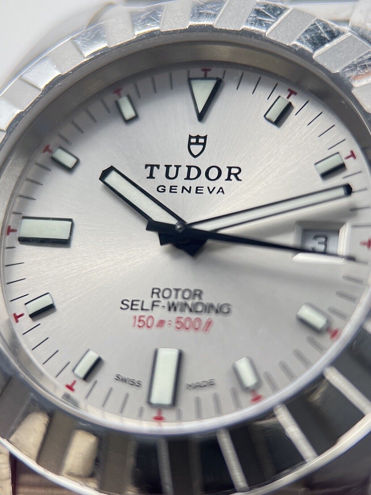 Tudor Hydronaut Automatic Men’s Steel Watch 20010 Silver Dial B&P 2007