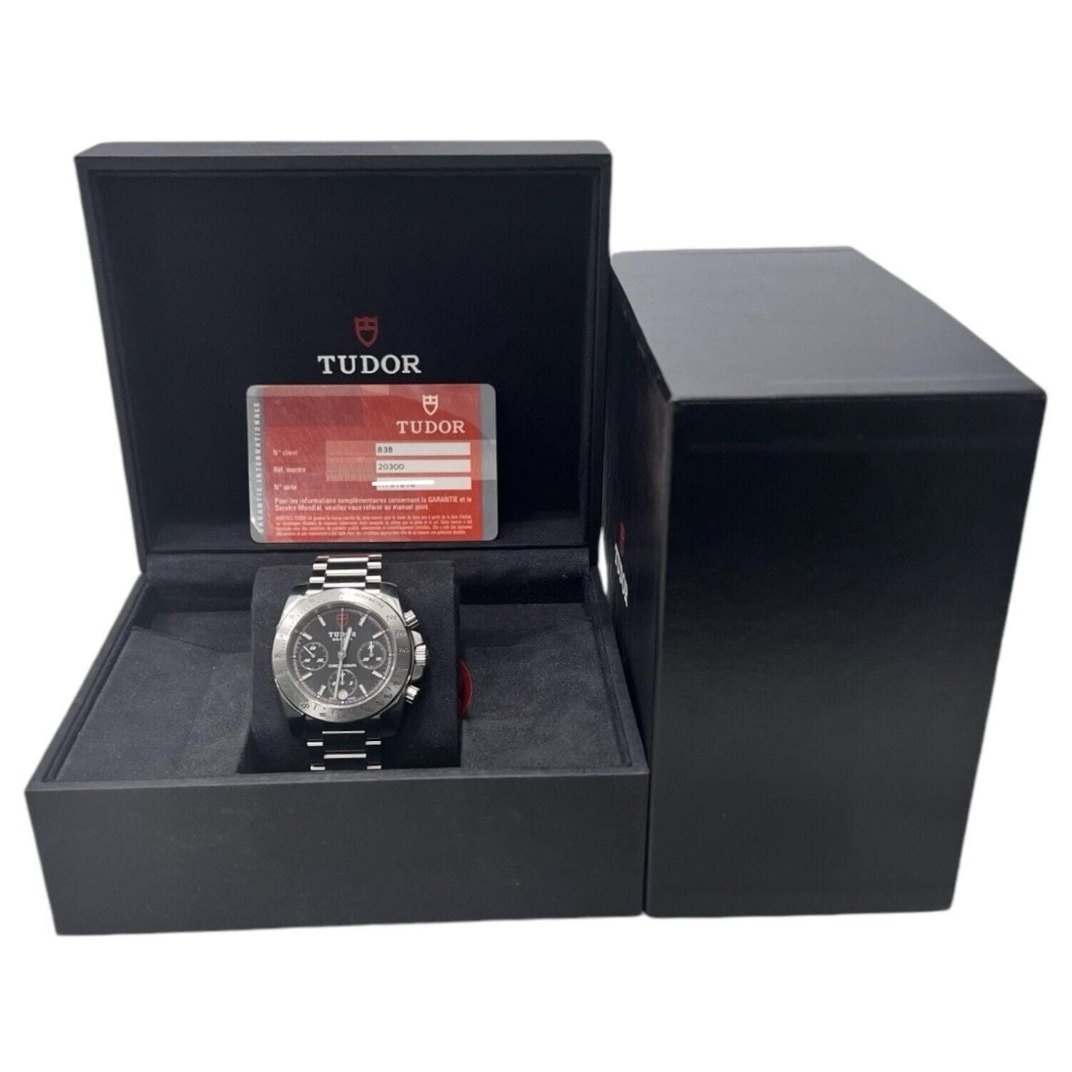 Tudor Sport Chronograph Stainless Steel Black Dial 41mm Automatic Watch 20300