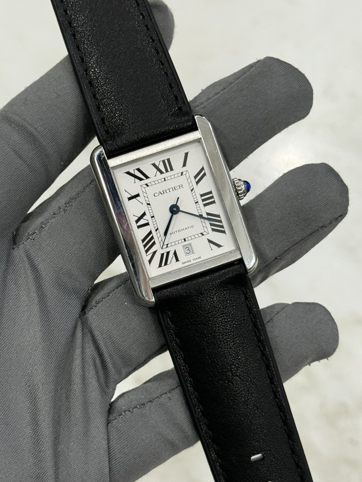 Cartier Tank Solo XL Stainless Steel Silver Color Dial 31mm Mens Watch W5200027