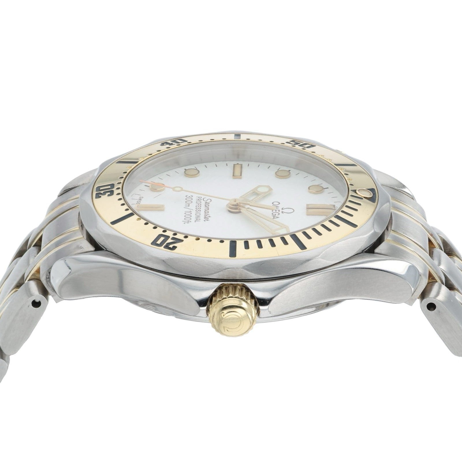 Omega Seamaster White Dial Gold & Steel 39.3mm Quartz Men’s Watch 2342.20.00