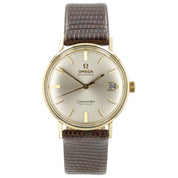 Omega Seamaster Deville Silver Dial 14k Solid Gold 34mm Automatic Mens 166.002