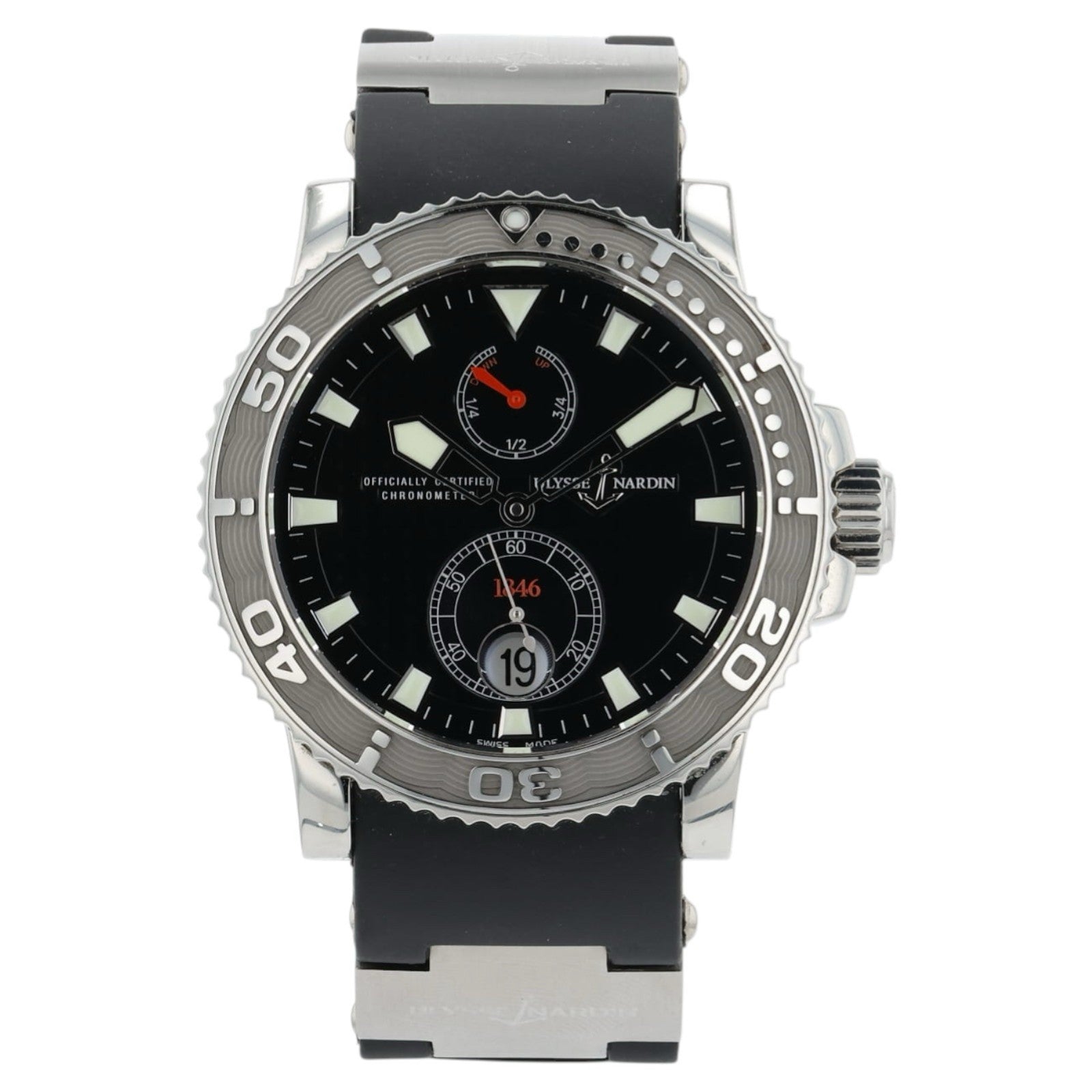 Ulysse Nardin Maxi Marine Black Dial Stainless Steel 41mm Automatic Mens 263-33