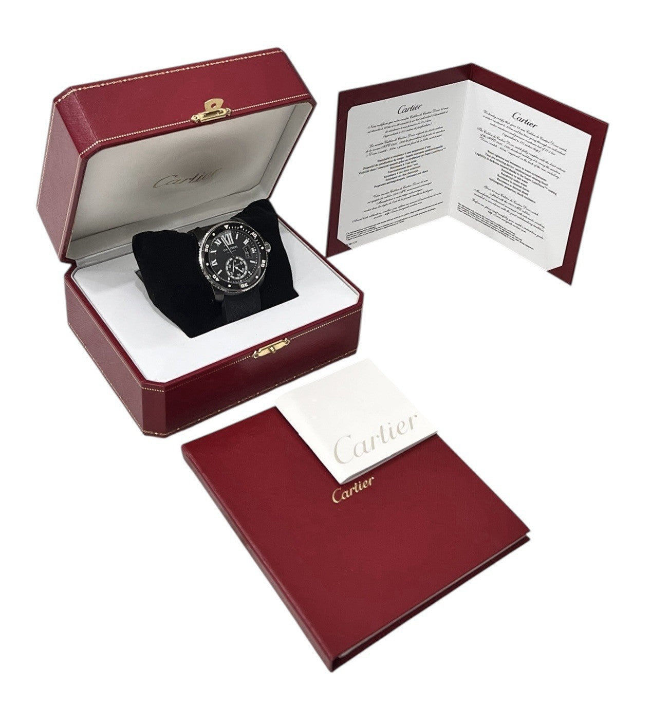 Cartier Calibre Stainless Steel Black Dial 42mm Automatic Mens Watch WSCA0006