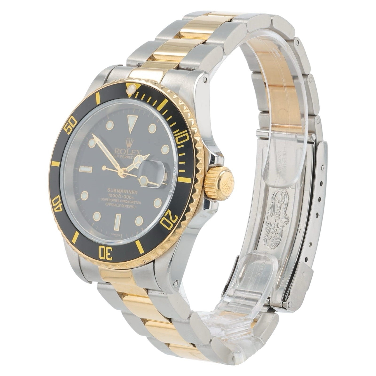 Rolex Submariner Date Gold & Steel Black Dial 40mm Automatic Men’s Watch 16613LN