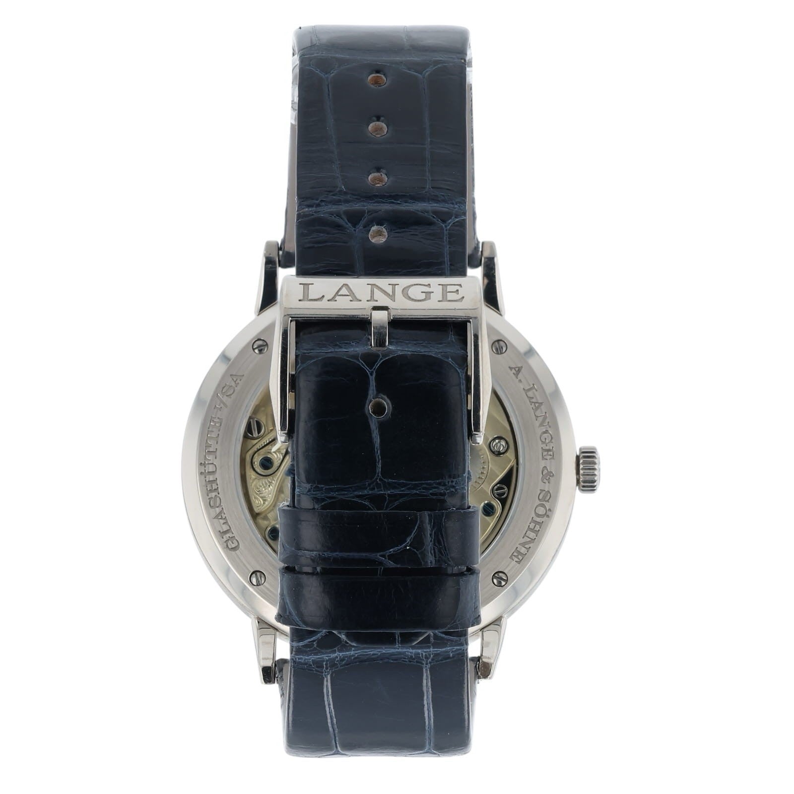 A. Lange & Sohne Saxonia Blue Dial 18k White Gold 39mm Manual Wind Men’s 205.086