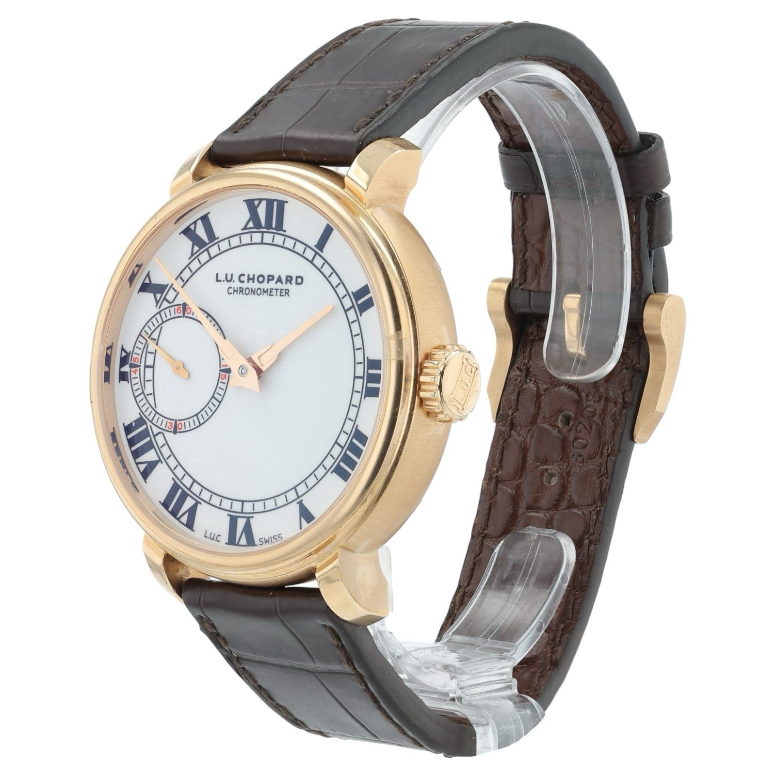 Chopard L.U.C White Dial 18k Rose Gold 44mm Manual Wind Men’s Watch 161963