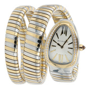 Bvgari Serpenti Tubogas Silver Color Dial Gold & Steel 35mm Quartz Womens 103797