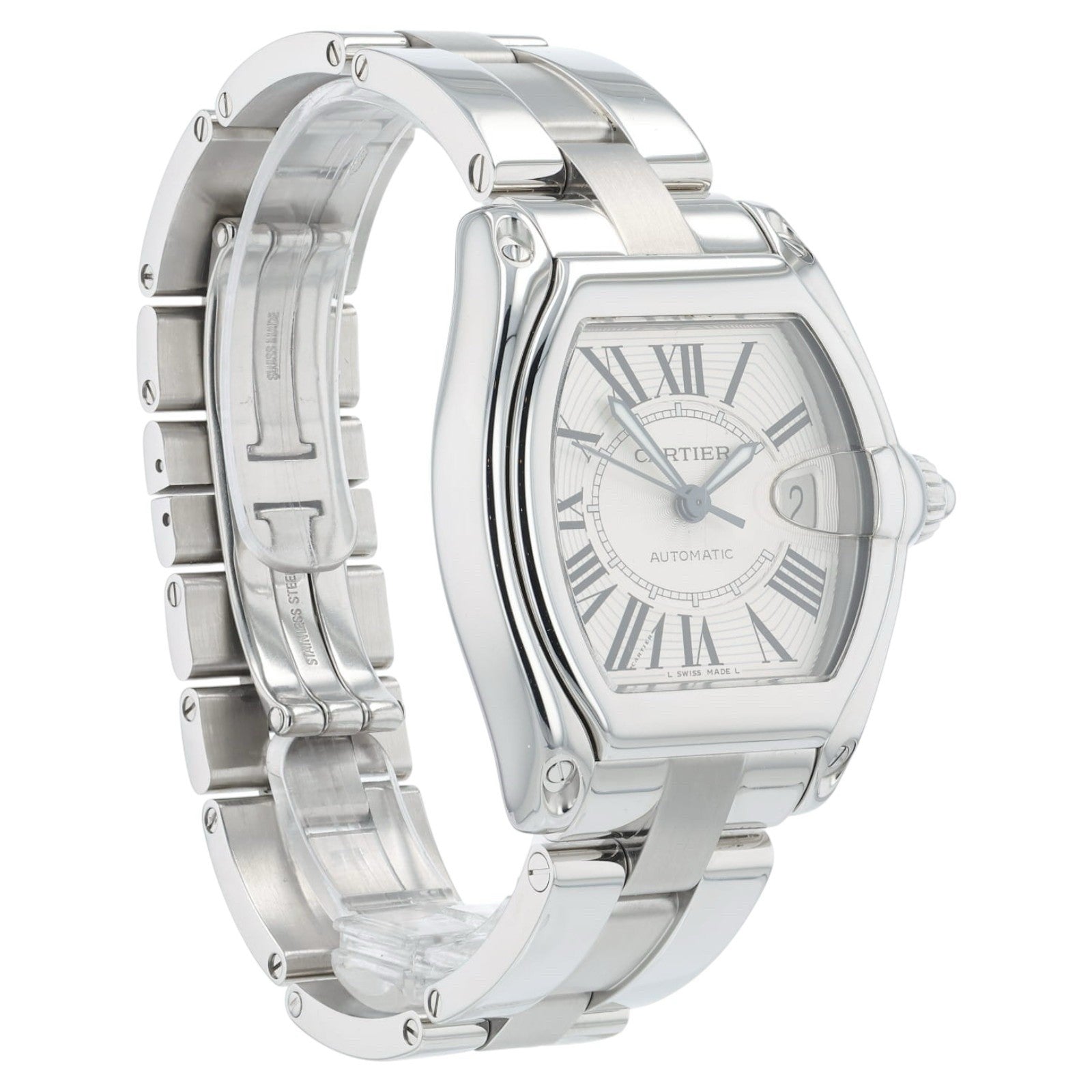 Cartier Roadster Stainless Steel Silver Dial 37mm Automatic Men's Watch W62025V3