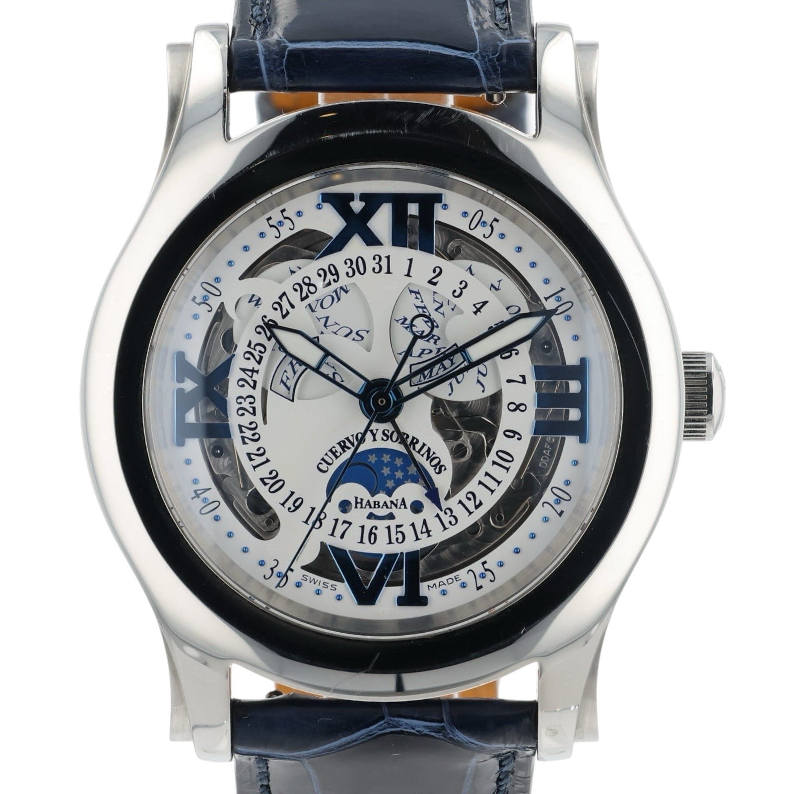 Cuervo Y Sabrinos Habana White Dial Steel 42mm Automatic Men’s Watch 2804