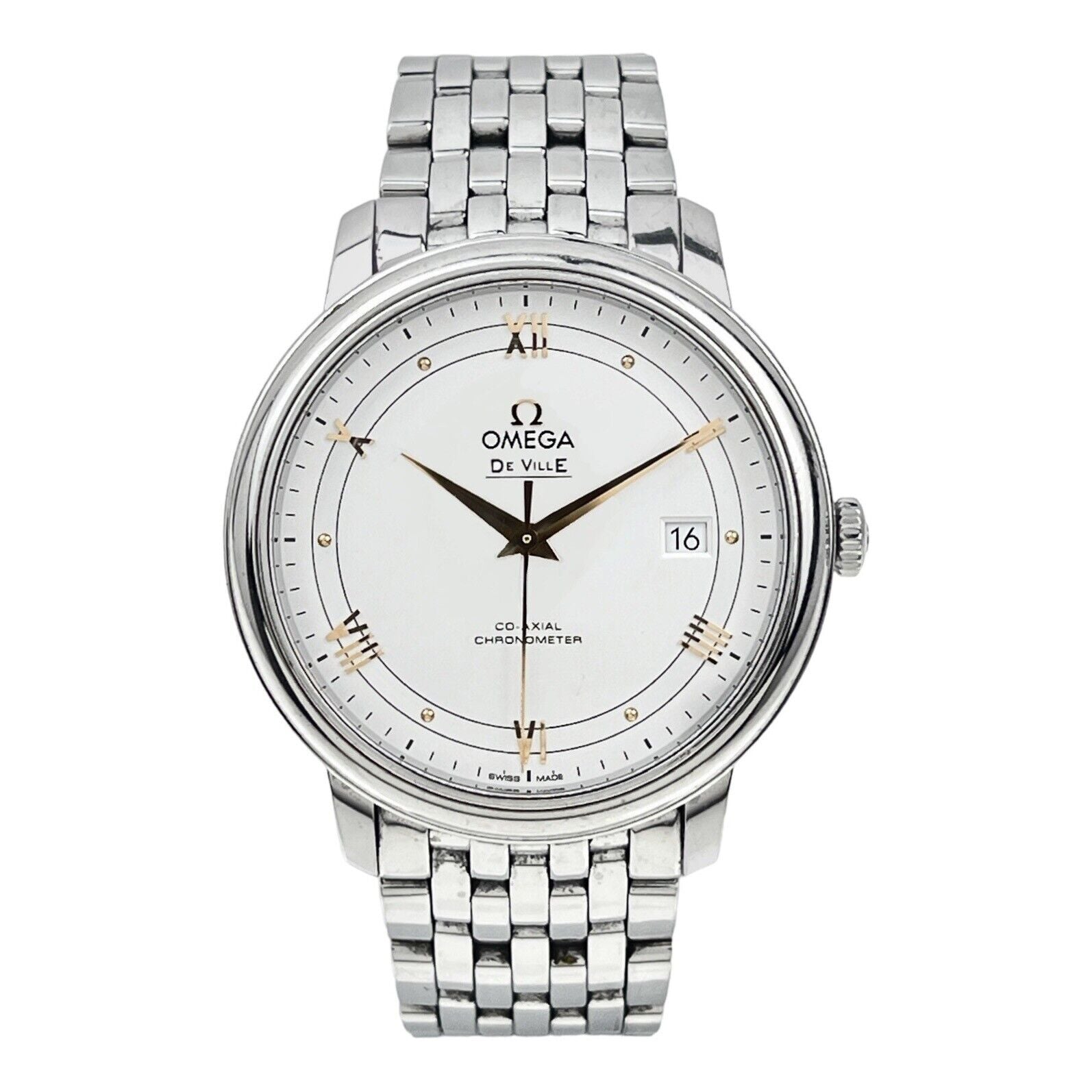 Omega De Ville Prestige Automatic Steel Mens Bracelet Watch 424.10.40.20.02.002