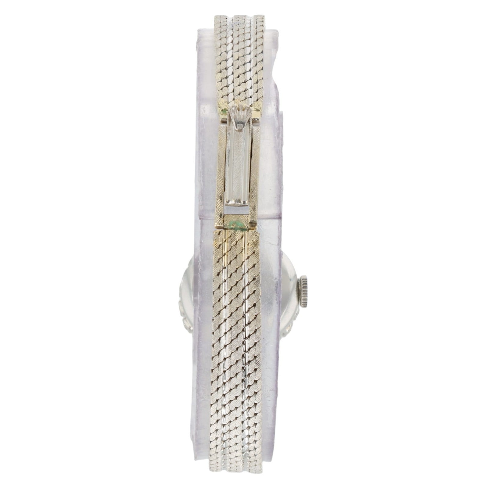 Rolex Cocktail Watch Silver Dial 18k White Gold 15mm Manual Wind Womens 2166