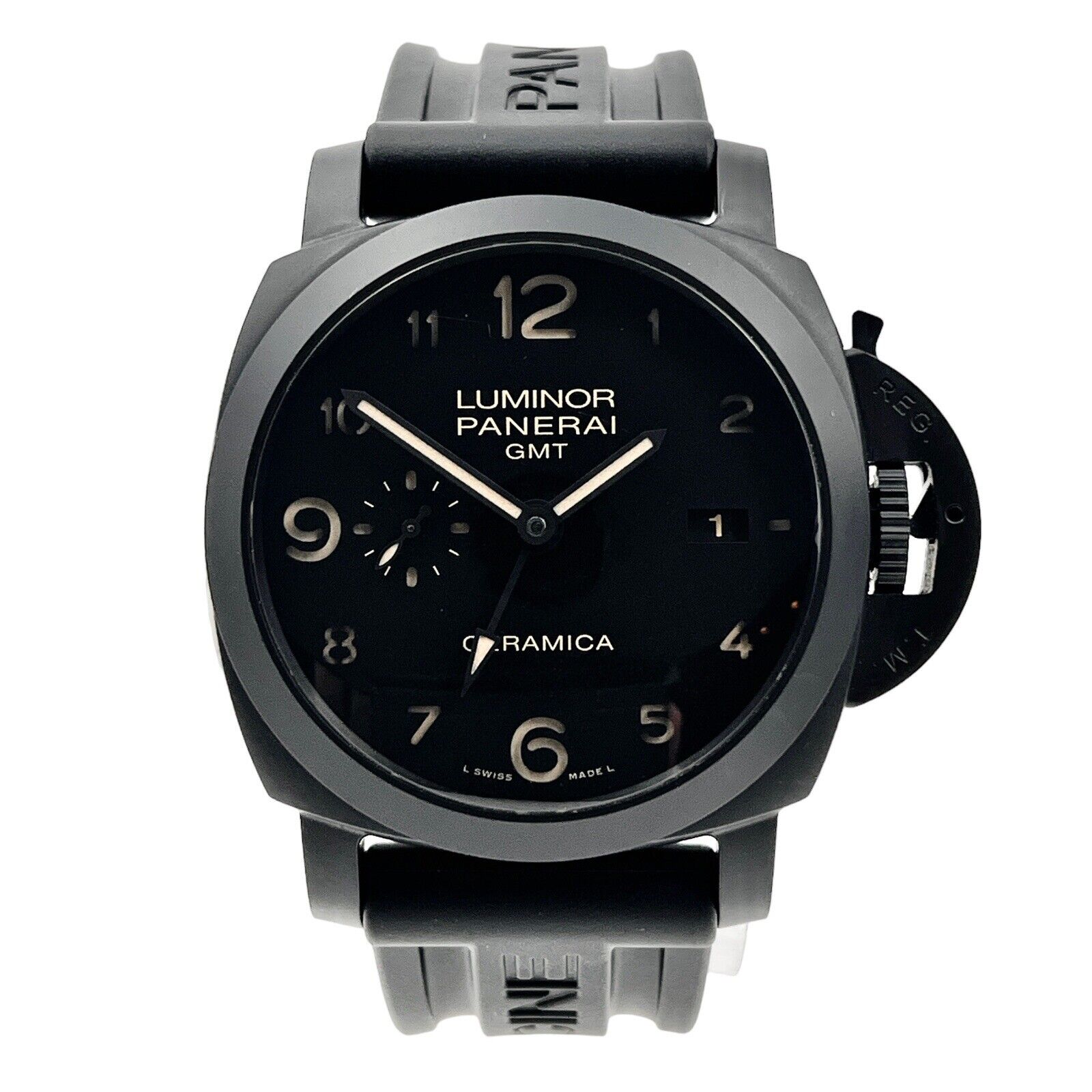 Panerai Luminor 1950 3 Day GMT PAM00441 Automatic Mens Watch Ceramica W/ B&P