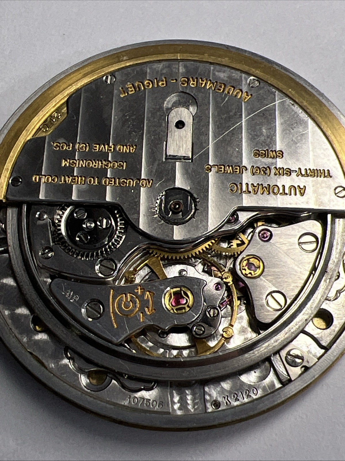 Audemars Piguet 36 Jewels Automatic Watch Movement K 2120 +++ For Parts/Repair