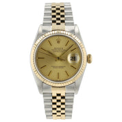 Rolex Datejust Champagne Dial Gold & Steel 36mm Automatic Mens Watch 16013