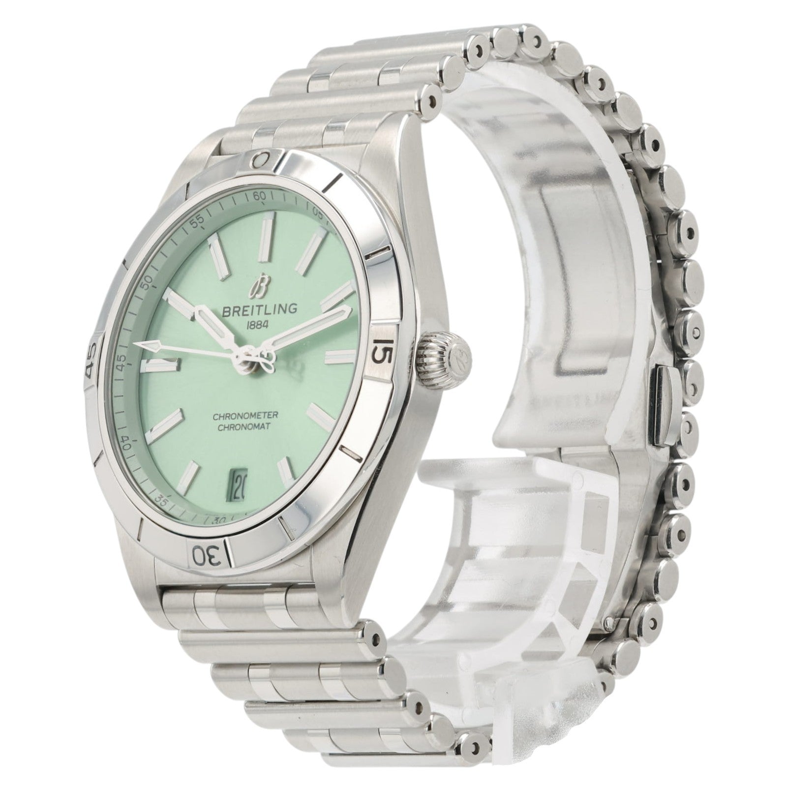 Breitling Chronomat Green Dial Stainless Steel 36mm Automatic Mens Watch A10380