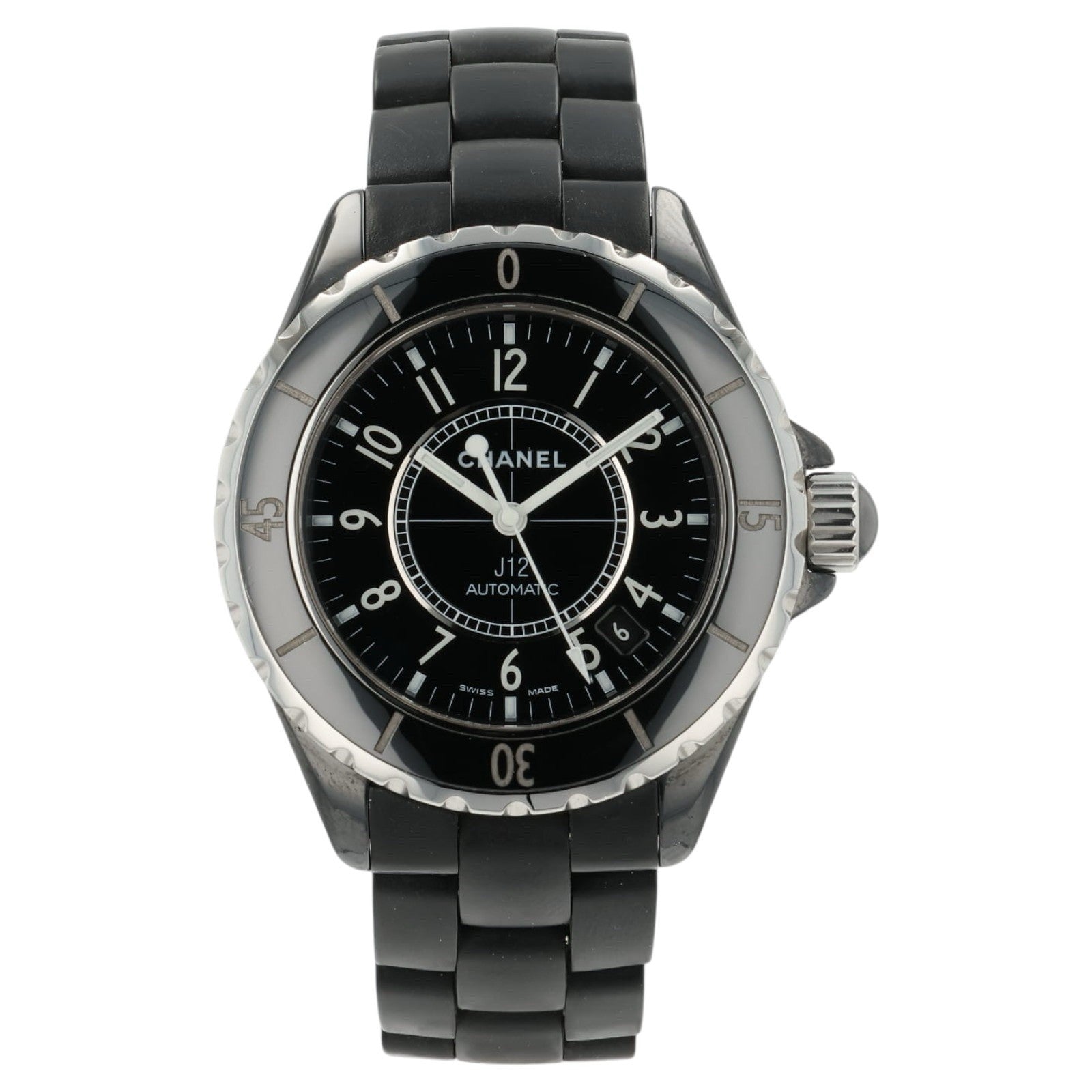 Chanel J12 Black Dial Stainless Steel 39mm Automatic Women's Watch - Box/Papers